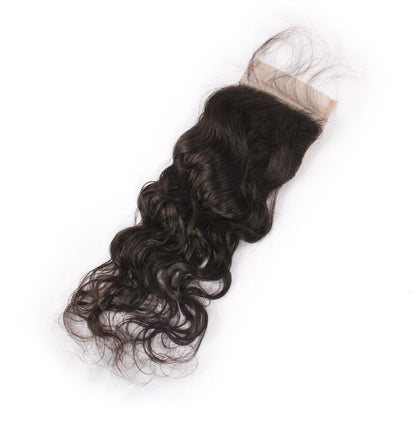 Superb Grade 4*4 Lace Top Closure Pre Plucked Natural Hairline Natural Wave Virgin Human Hair Natural Color
