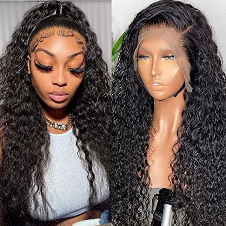 10-30 Inches 4*4  Lace closure wig Deep Wave Virgin Human Hair Natural Color