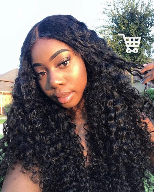 150% density 10-30 Inches 13*6  Lace front  wig Deep Wave Virgin Human Hair Natural Color