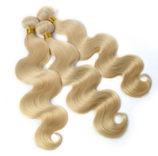 #613 Blonde Color 3 Bundles  Hair Body Wave Virgin Remy Human Hair Brazilian Peruvian Cambodian  Hair