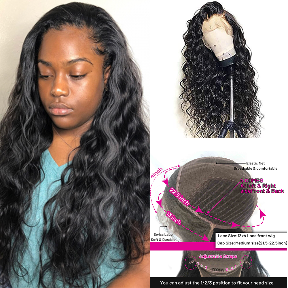 13*4 lace front Natural  Wave Hair 100% Unprocessed Virgin Remy Human Hair Natural Color