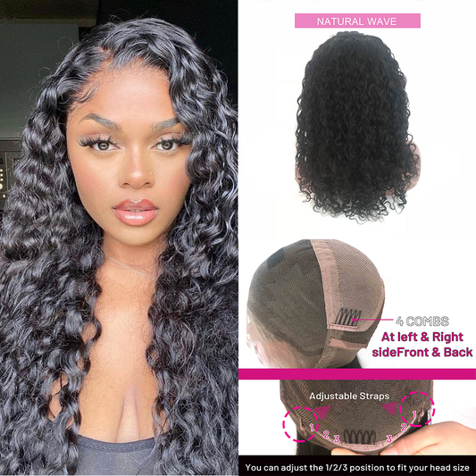 130% -180% density 8-26 Inches Full  Lace wig Natural wave  Virgin Human Hair Natural Color