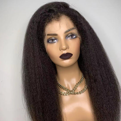10"-32" 13x6 Kinky straight Lace Front Wigs 150% -250% Density Virgin Human Hair Natural Color